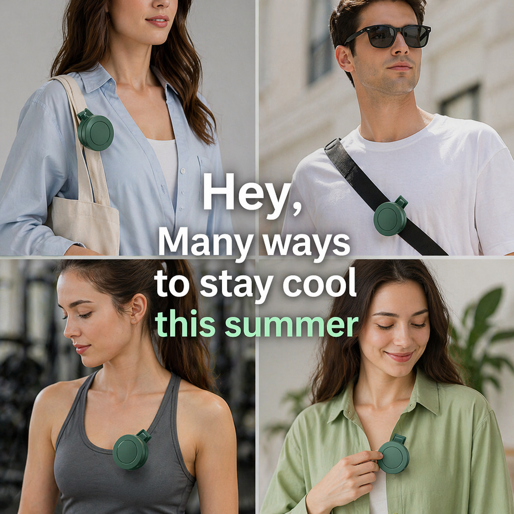 Coolzy™ ClipCool Pro - Portable Wearable Cooling Fan with Clip, Hands-Free Mini Fan for Outdoor, Travel & Daily Use