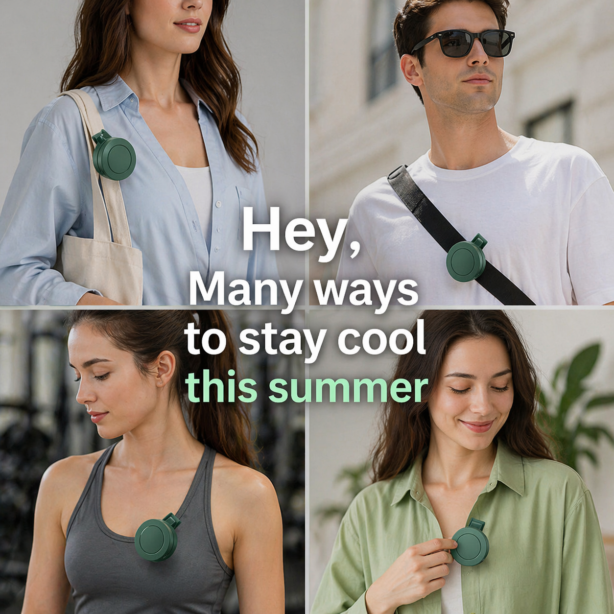 Coolzy™ ClipCool Pro - Portable Wearable Cooling Fan with Clip, Hands-Free Mini Fan for Outdoor, Travel & Daily Use